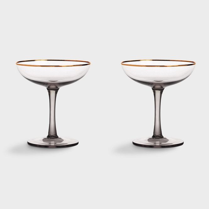 Hovedbilde 2pk champagne røykfarget m gull