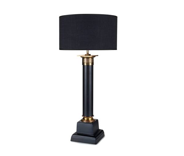 Bordlampe Clermont Sort med gull inkl sort/hvit/sand/grå skjerm