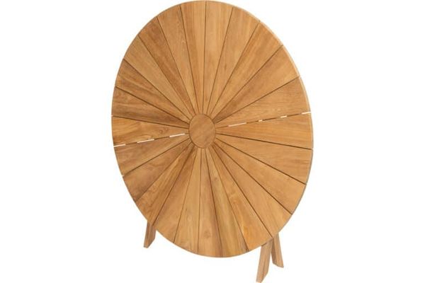 Teak sammenleggbart bord rundt
