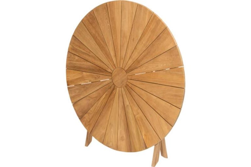 Teak sammenleggbart bord rundt