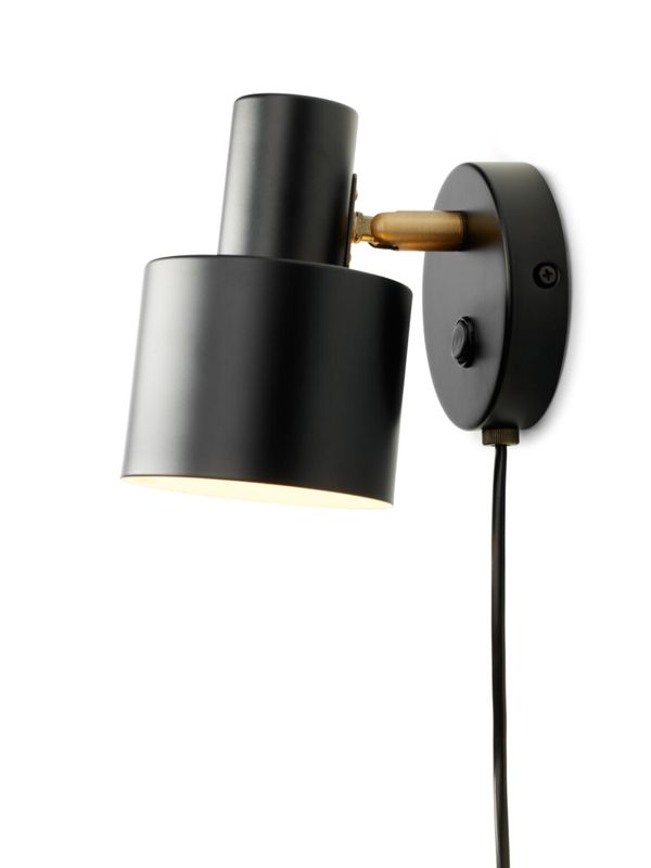 Vegglampe svart leselampe