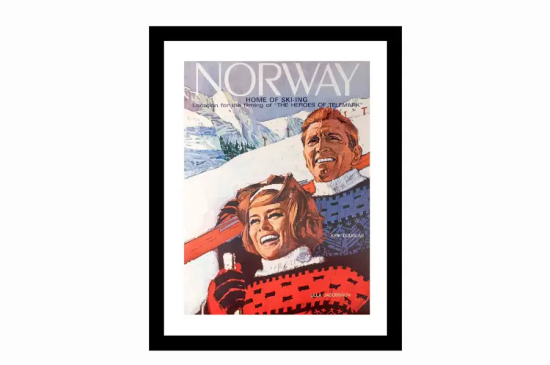 Bilde i glass sort treramme Norway 70x90*