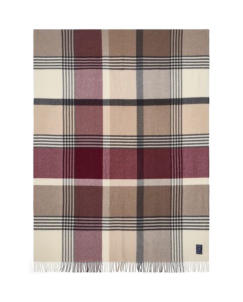 Lexington ullpledd ruter burgunder 