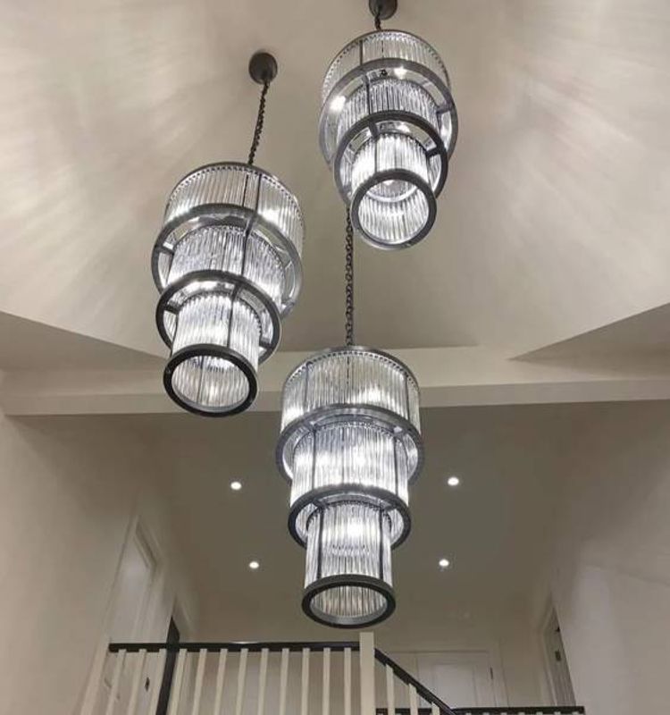 Taklampe  Corona sort med klart glass 3 lag